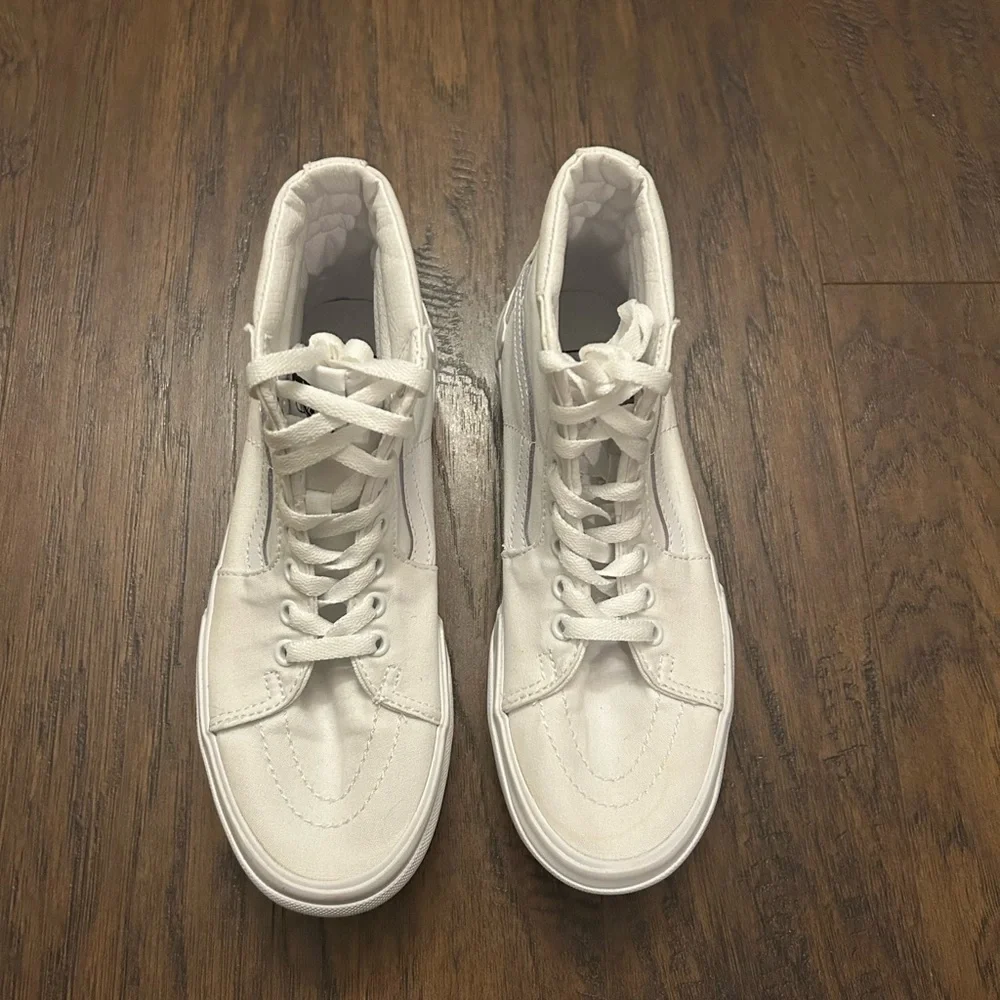 Vans Sk8-Hi Stacked Platform Sneakers Shoes True White Unisex Sawtooth Outsole - Picture 3 of 6